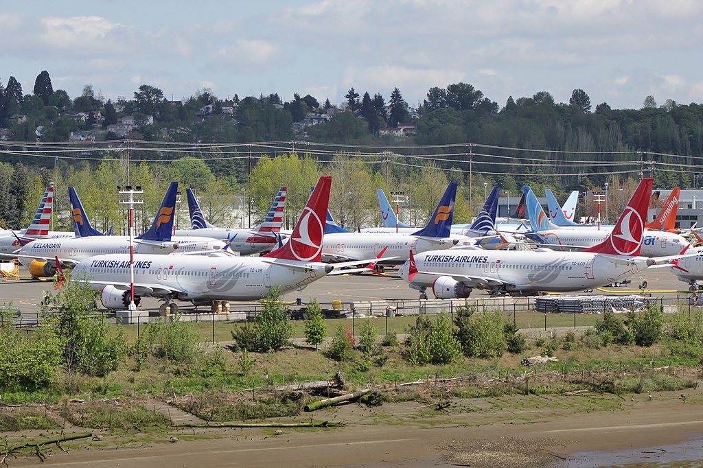 Aeronaves 737 MAX aterradas em 2019